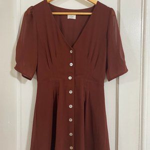Aritzia Wilfred Dress in Red Wine